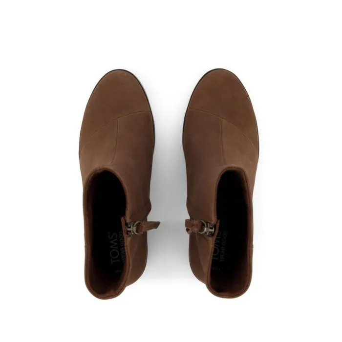 Toms Boots and Booties Evelyn Heeled Boot Oak Brown Leather 8211 Women Toms Boots and Booties Evelyn Heeled Boot Oak Brown Leather 8211 Women