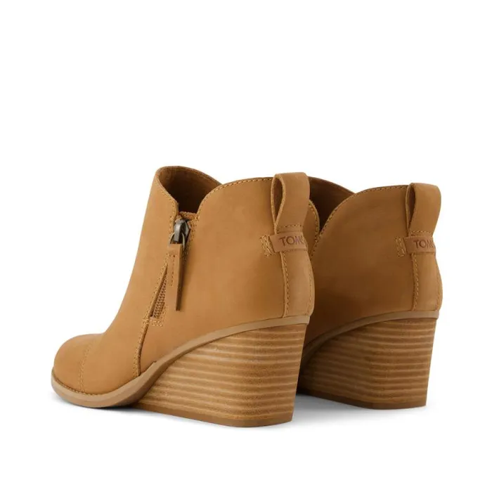 Toms Boots and Booties Goldie Wedge Boot Brown Leather 8211 Women Toms Boots and Booties Goldie Wedge Boot Brown Leather 8211 Women