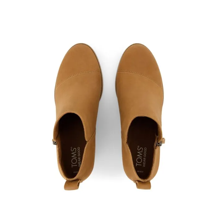 Toms Boots and Booties Goldie Wedge Boot Brown Leather 8211 Women Toms Boots and Booties Goldie Wedge Boot Brown Leather 8211 Women