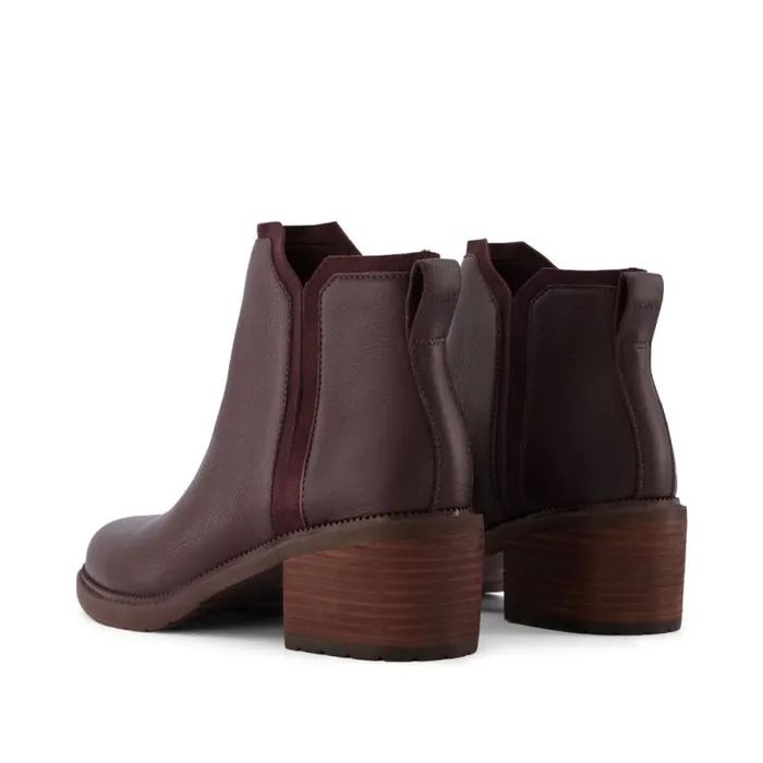 Toms Boots and Booties Hailey Ankle Boot Water Resistant Blackberry Leather 8211 Women