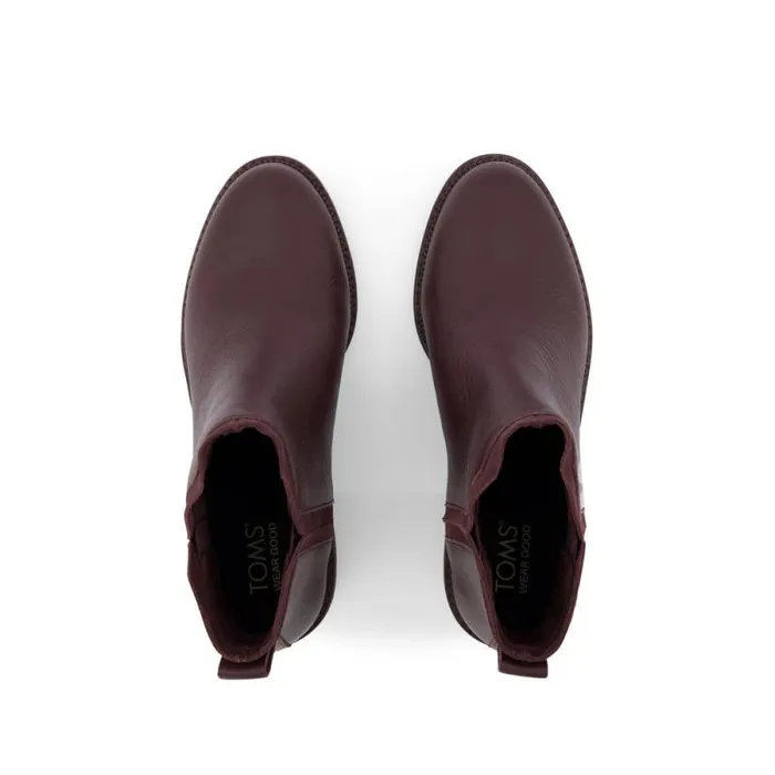Toms Boots and Booties Hailey Ankle Boot Water Resistant Blackberry Leather 8211 Women