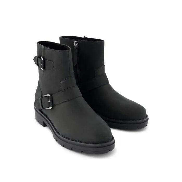 Toms Boots and Booties Ionie Moto Boot Black Nubuck Leather 8211 Women
