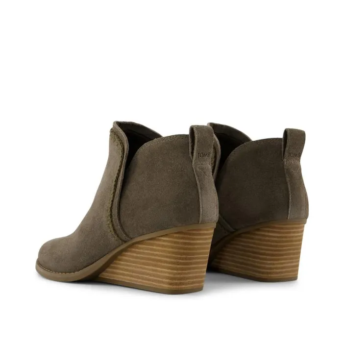 Toms Boots and Booties Kaia Wedge Ankle Boot Suede Green 8211 Women Toms Boots and Booties Kaia Wedge Ankle Boot Suede Green 8211 Women