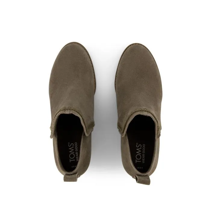 Toms Boots and Booties Kaia Wedge Ankle Boot Suede Green 8211 Women Toms Boots and Booties Kaia Wedge Ankle Boot Suede Green 8211 Women