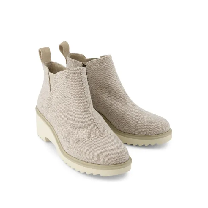 Toms Boots and Booties Maude Wedge Boot Shimmer Natural 8211 Women Toms Boots and Booties Maude Wedge Boot Shimmer Natural 8211 Women