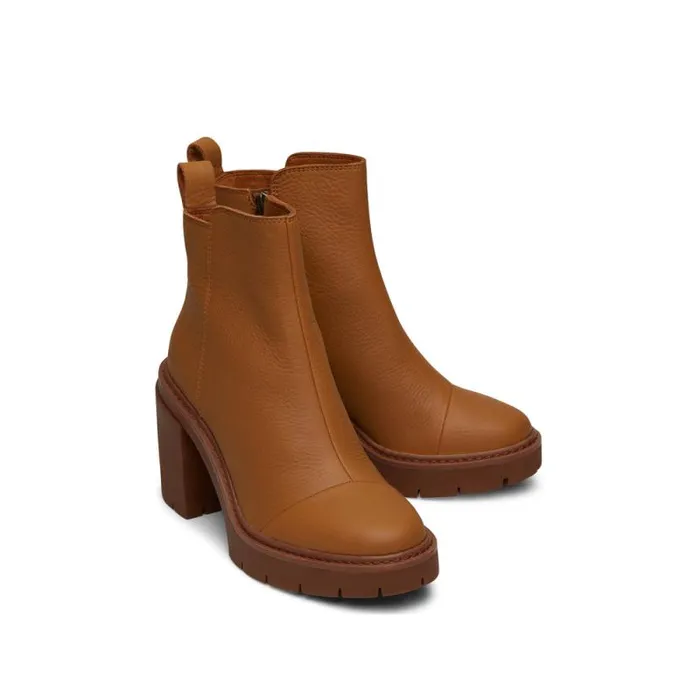 Toms Boots and Booties Rya Heeled Boot Tan Leather 8211 Women Toms Boots and Booties Rya Heeled Boot Tan Leather 8211 Women