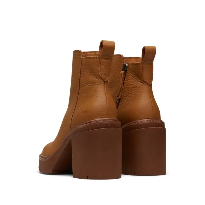 Toms Boots and Booties Rya Heeled Boot Tan Leather 8211 Women Toms Boots and Booties Rya Heeled Boot Tan Leather 8211 Women
