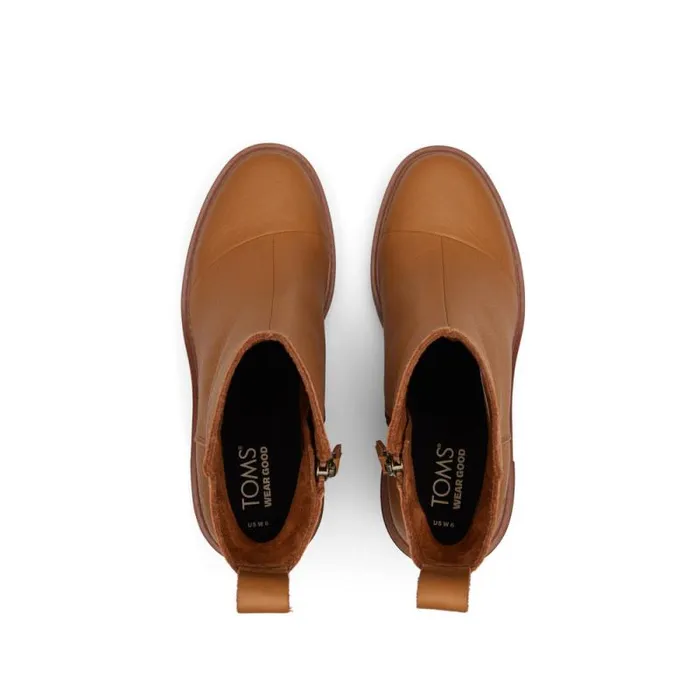 Toms Boots and Booties Rya Heeled Boot Tan Leather 8211 Women Toms Boots and Booties Rya Heeled Boot Tan Leather 8211 Women