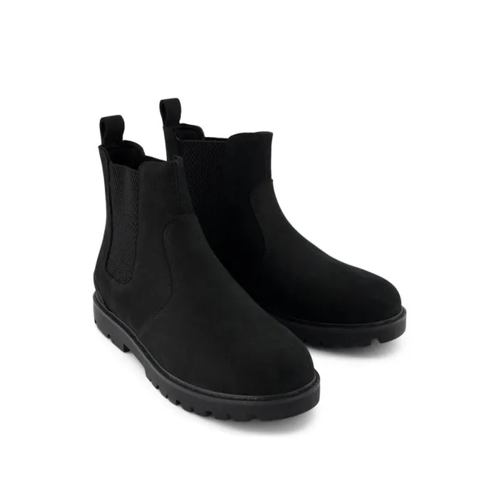 Toms Dress Casual Griffin Boot Black Water Resistant Leather 8211 Men