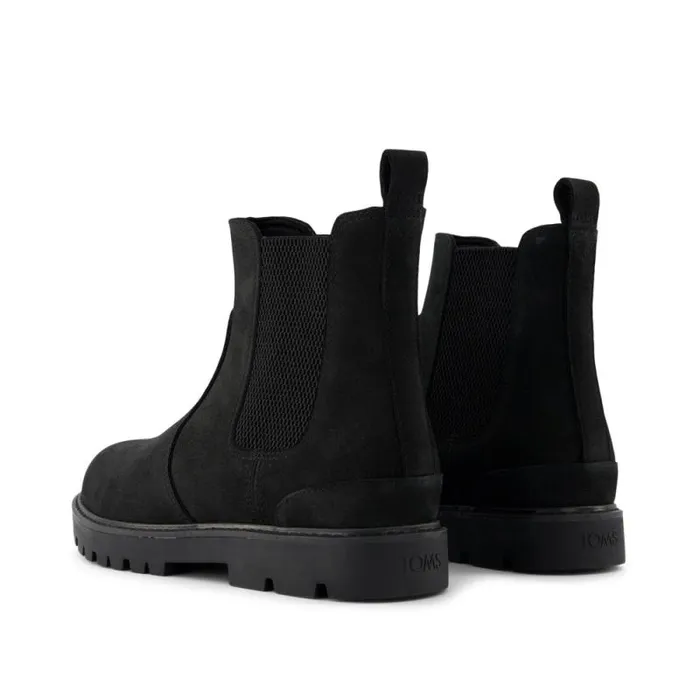 Toms Dress Casual Griffin Boot Black Water Resistant Leather 8211 Men