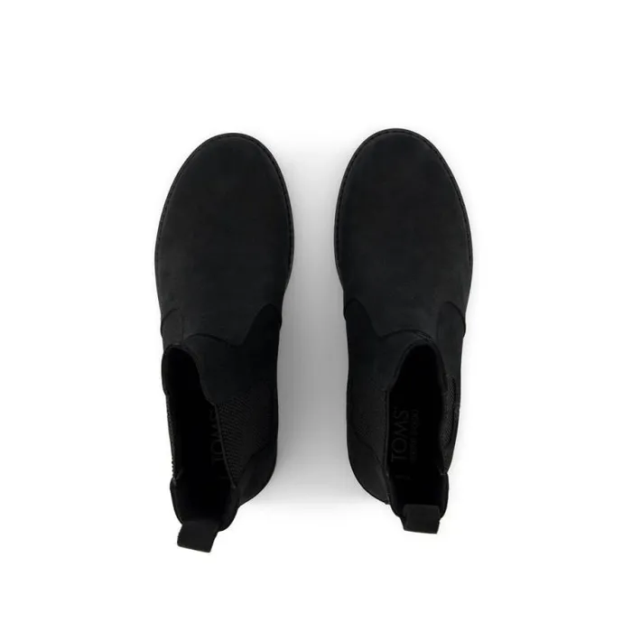 Toms Dress Casual Griffin Boot Black Water Resistant Leather 8211 Men