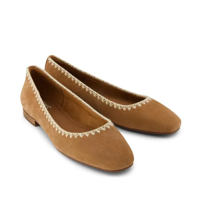 Toms Flats and Loafers Briella Flat Deco Brown Deco Stitch 8211 Women Toms Flats and Loafers Briella Flat Deco Brown Deco Stitch 8211 Women