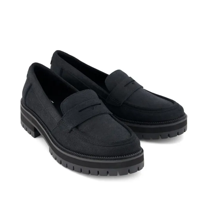 Toms Flats and Loafers Cara Loafer Black Metallic Leather 8211 Women Toms Flats and Loafers Cara Loafer Black Metallic Leather 8211 Women