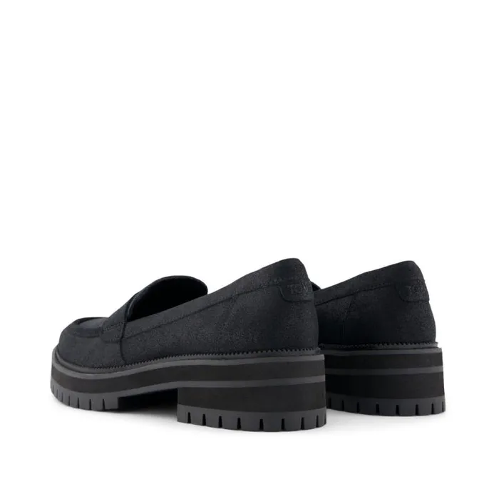 Toms Flats and Loafers Cara Loafer Black Metallic Leather 8211 Women Toms Flats and Loafers Cara Loafer Black Metallic Leather 8211 Women