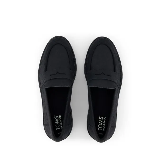 Toms Flats and Loafers Cara Loafer Black Metallic Leather 8211 Women Toms Flats and Loafers Cara Loafer Black Metallic Leather 8211 Women