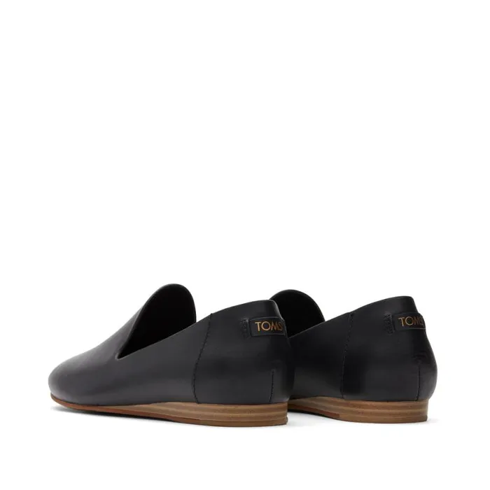 Toms Flats and Loafers Darcy Flat Black Leather 8211 Women Toms Flats and Loafers Darcy Flat Black Leather 8211 Women