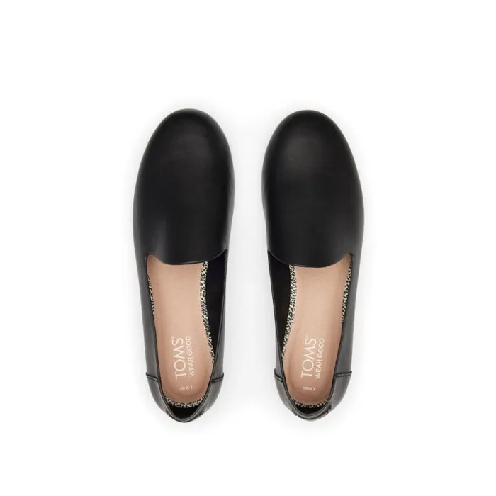 Toms Flats and Loafers Darcy Flat Black Leather 8211 Women Toms Flats and Loafers Darcy Flat Black Leather 8211 Women