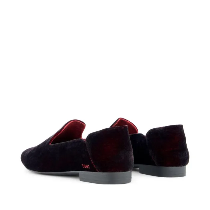Toms Flats and Loafers Lara Flat Deep Burgundy Jewel Velvet 8211 Women Toms Flats and Loafers Lara Flat Deep Burgundy Jewel Velvet 8211 Women