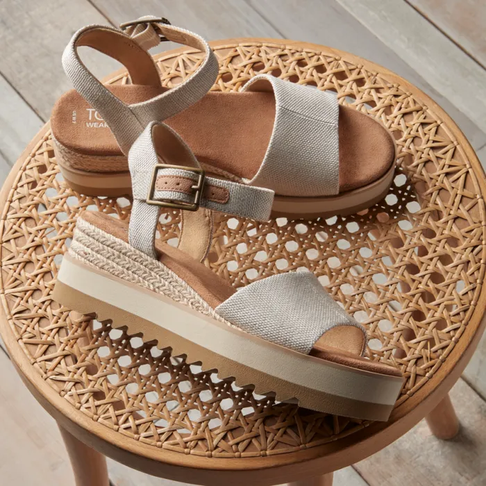 Toms Heels and Wedges Diana Wedge Sandal Natural 8211 Women