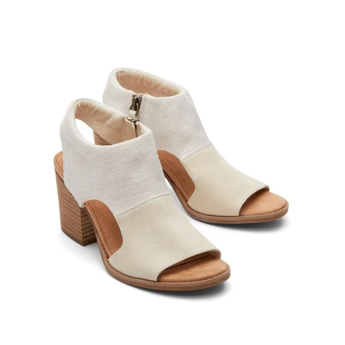 Toms Heels and Wedges Eliana Heeled Sandal Beige Suede 8211 Women Toms Heels and Wedges Eliana Heeled Sandal Beige Suede 8211 Women