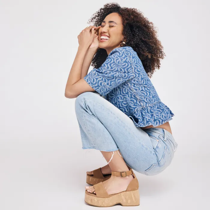 Toms Heels and Wedges Laila Platform Cork Sandal Suede Tan 8211 Women