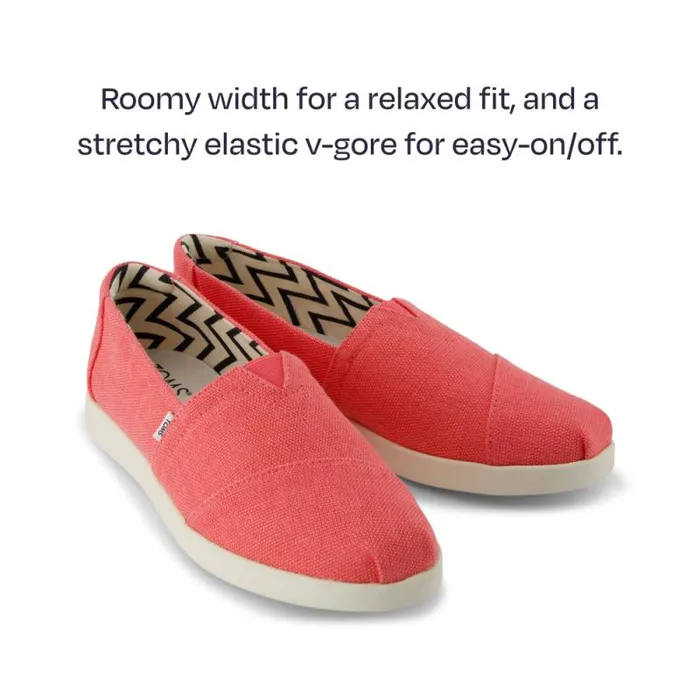 Toms Slip Ons Alpargata Plus Sunset Coral Heritage Canvas 8211 Women