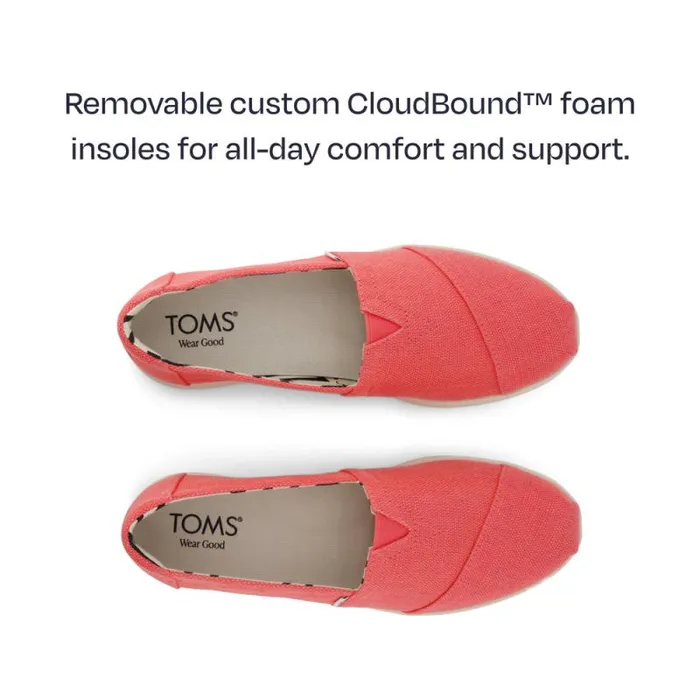 Toms Slip Ons Alpargata Plus Sunset Coral Heritage Canvas 8211 Women