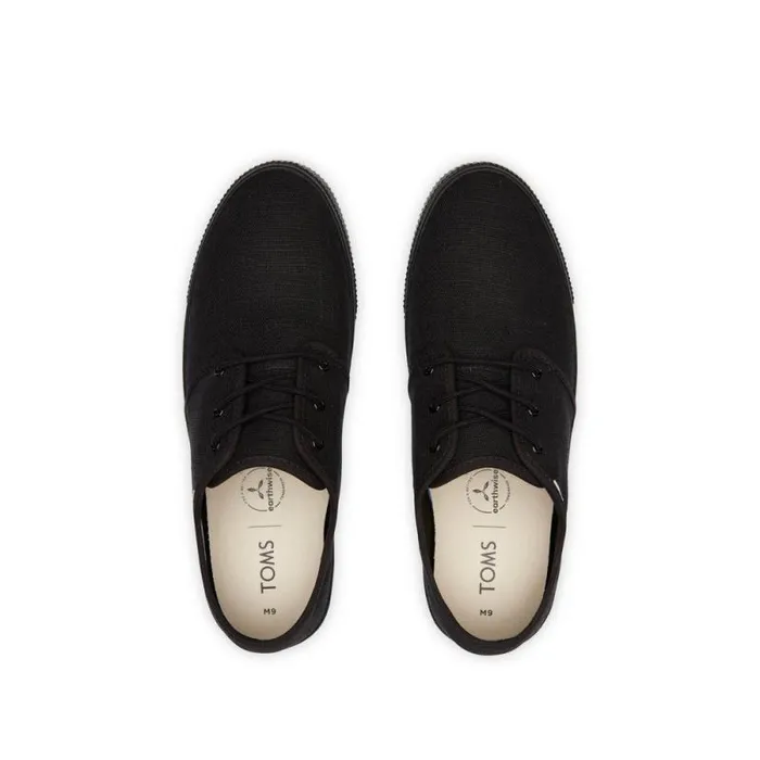 Toms Sneakers Carlo LaceUp Sneaker All Black Heritage Canvas 8211 Men Toms Sneakers Carlo LaceUp Sneaker All Black Heritage Canvas 8211 Men
