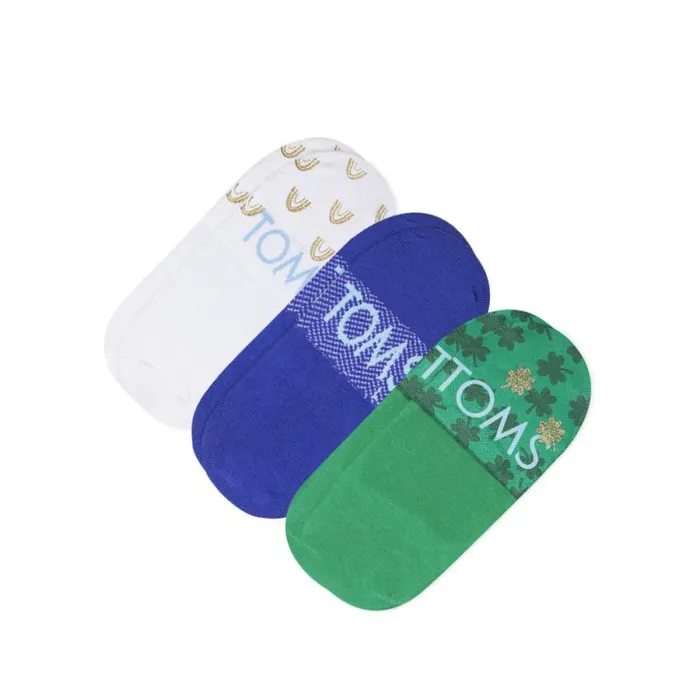 Toms Socks Classic No Show Socks 3 Pack Lucky Clovers Print 8211 Gear