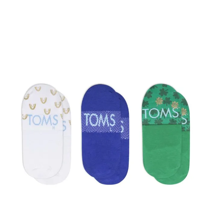 Toms Socks Classic No Show Socks 3 Pack Lucky Clovers Print 8211 Gear
