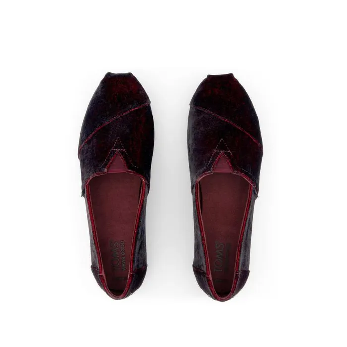 Toms TOMS Classics Alpargata Cloudbound Burgundy Jewel Velvet 8211 Women