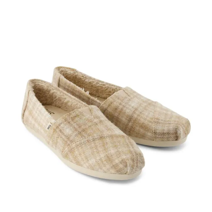 Toms TOMS Classics Alpargata Cloudbound Natural Cozy Plaid 8211 Women Toms TOMS Classics Alpargata Cloudbound Natural Cozy Plaid 8211 Women