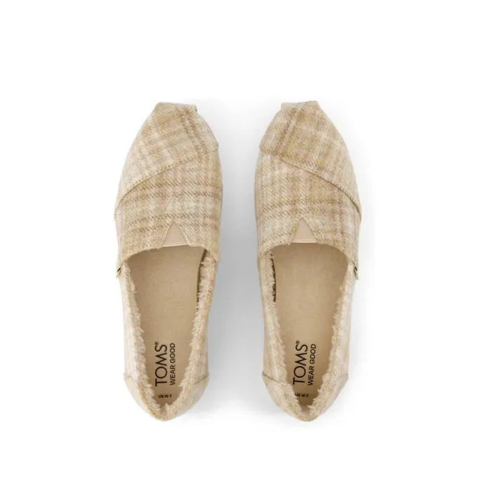 Toms TOMS Classics Alpargata Cloudbound Natural Cozy Plaid 8211 Women Toms TOMS Classics Alpargata Cloudbound Natural Cozy Plaid 8211 Women
