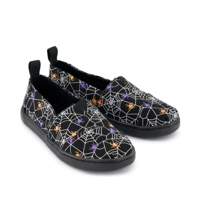 Toms TOMS Classics Alpargata Kids Shoe Black Glow In The Dark Spiders 8211 KidsWomen