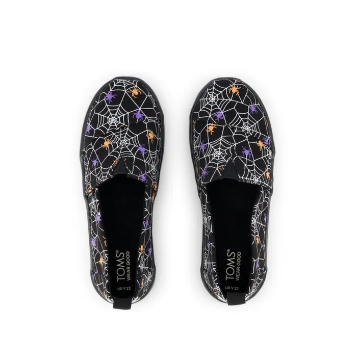 Toms TOMS Classics Alpargata Kids Shoe Black Glow In The Dark Spiders 8211 KidsWomen