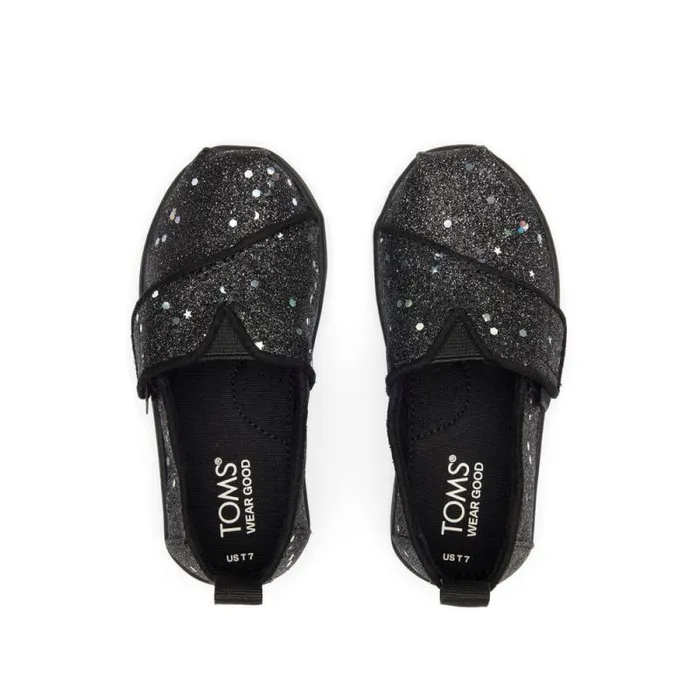 Toms TOMS Classics Alpargata Toddler Shoe Black Cosmic Gliiter 8211 KidsWomen