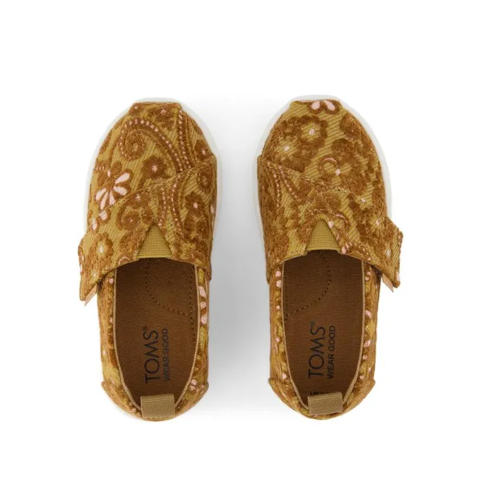 Toms TOMS Classics Alpargata Toddler Shoe Golden Honey Floral Brocade 8211 KidsWomen