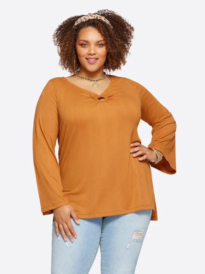 Tops Clothing Jessica Simpson Jasleen Top In Glazed Ginger