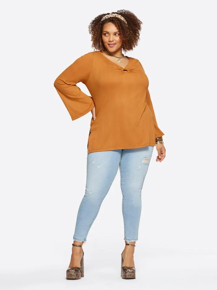 Tops Clothing Jessica Simpson Jasleen Top In Glazed Ginger