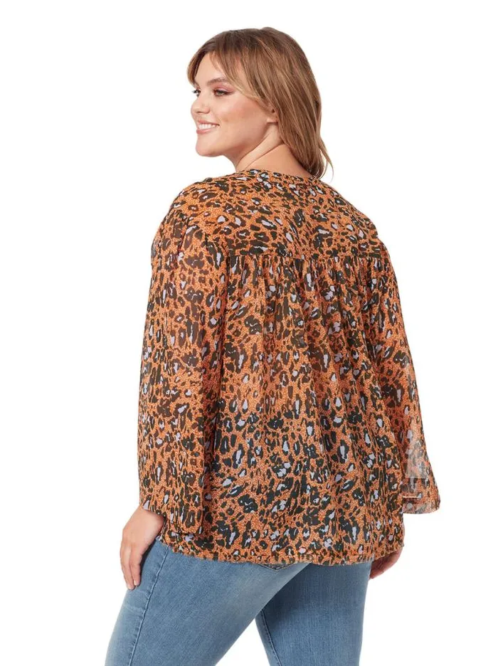 Tops Clothing Jessica Simpson Jenna Top In Speckled Cheetah