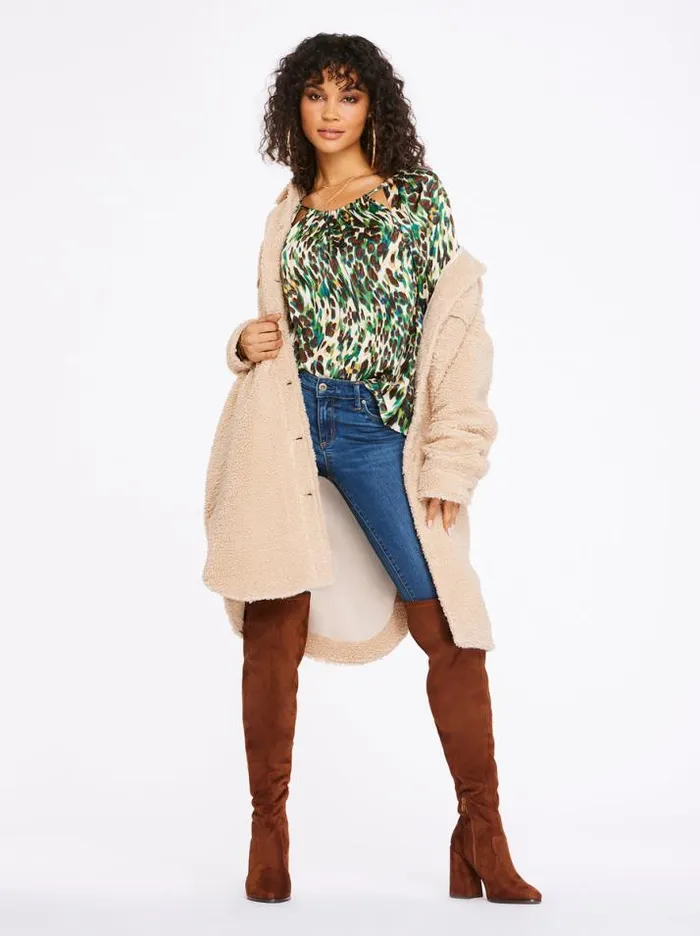 Tops Clothing Jessica Simpson Layla Top In Cheetah Ferns