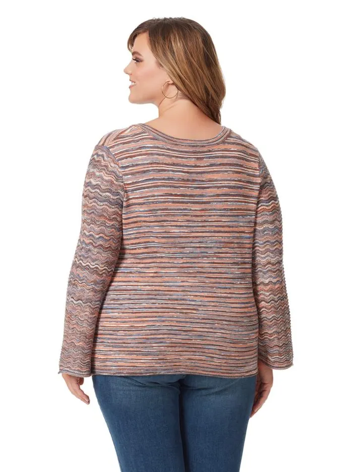 Tops Clothing Jessica Simpson Marietta Top In Mocha Mousse Multi Stripe