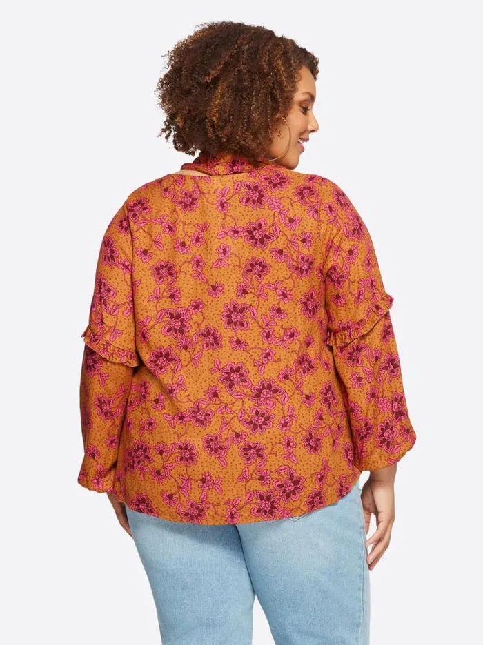 Tops Clothing Jessica Simpson Penelope Top In Botanical Pebbles