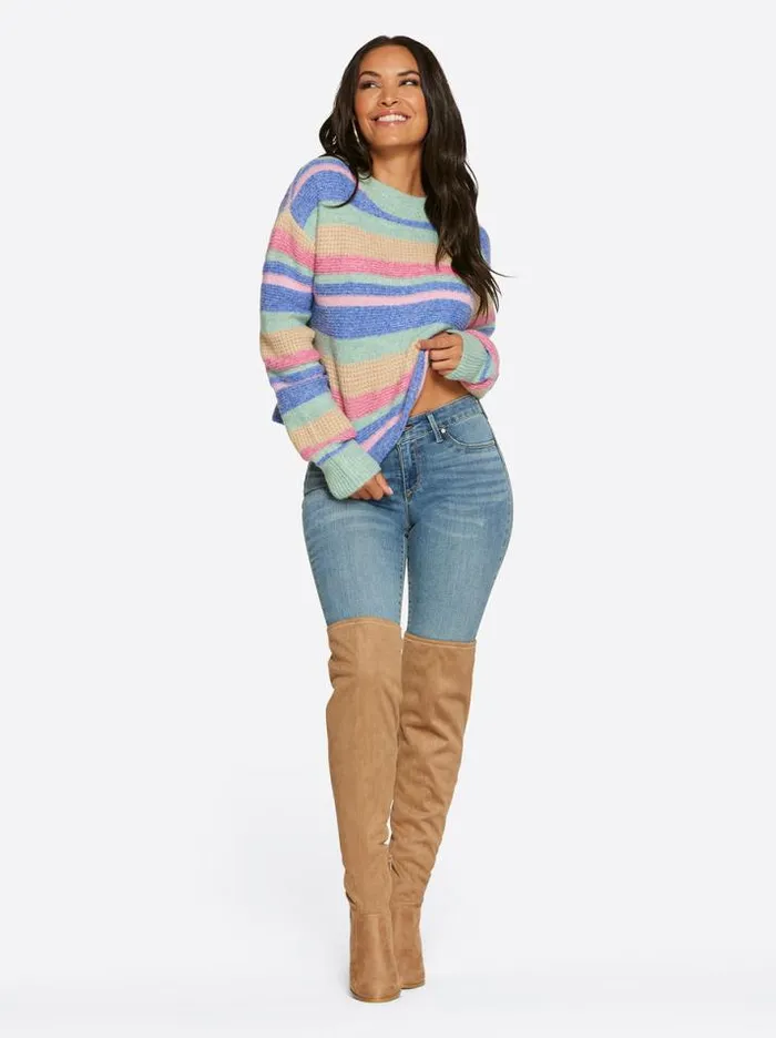 Tops Clothing Jessica Simpson Portia Sweater In Desert Rose Stripe