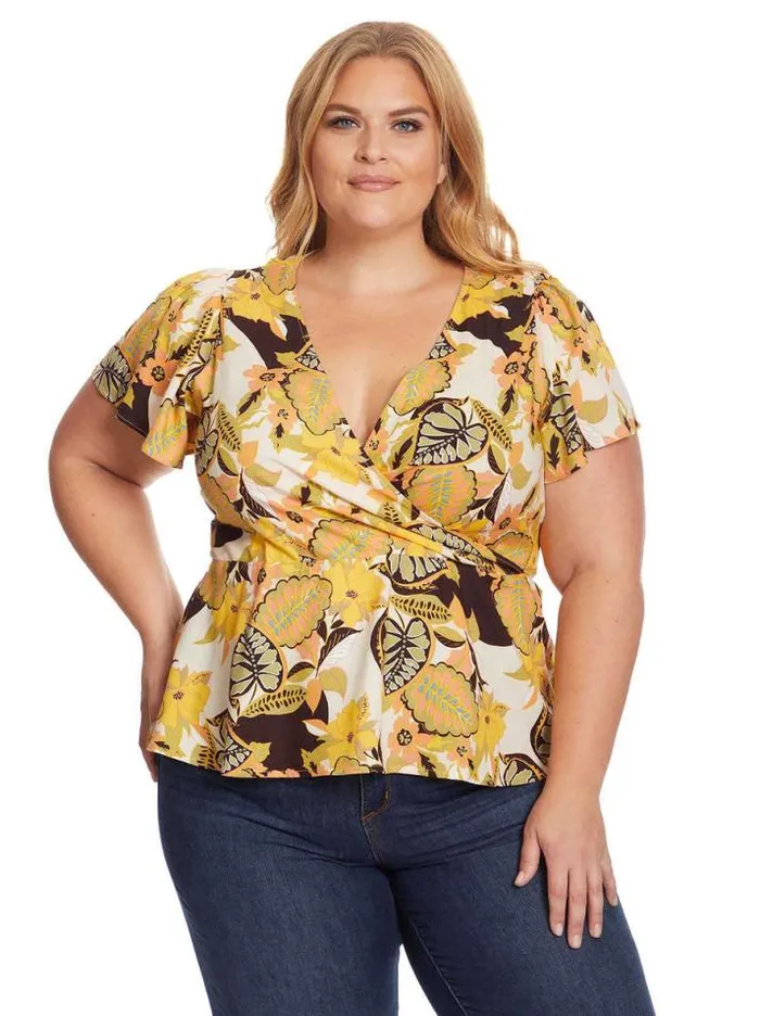 Tops Clothing Jessica Simpson Sariah Top In Clover Field