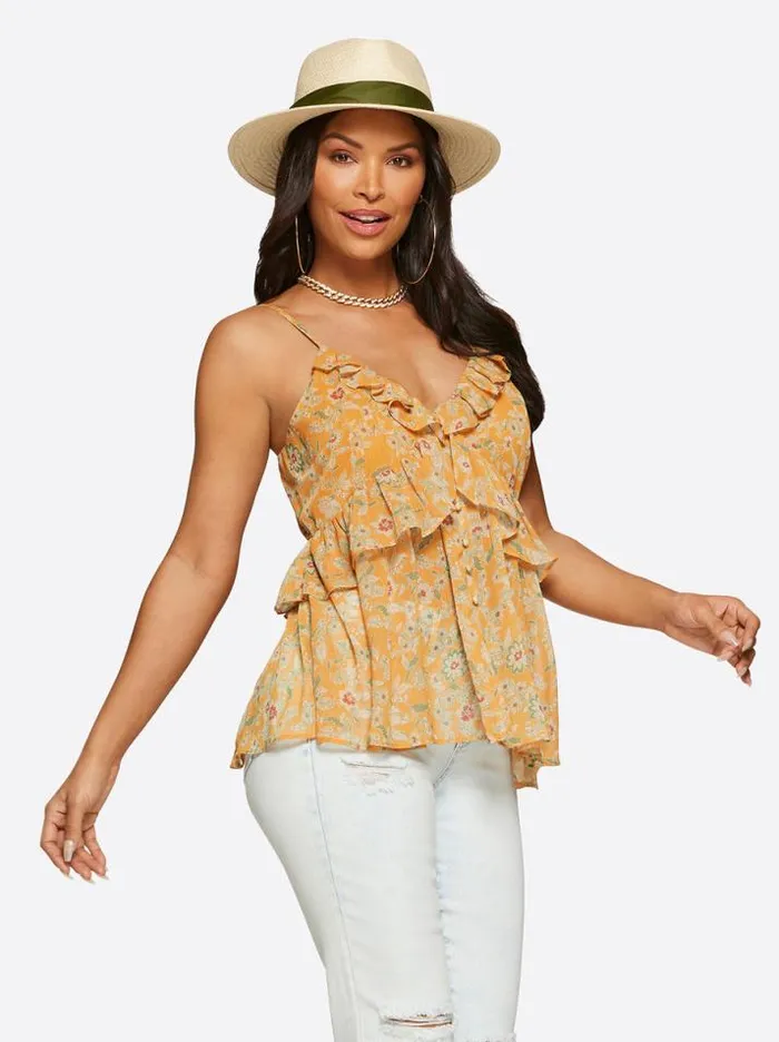 Tops Clothing Jessica Simpson Zoey Cami In Southern Beauties Mini