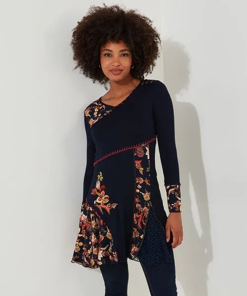 Tops Tunics and Blouses Apparel Autumn Vibes Jersey Tunic Navy Joebrowns