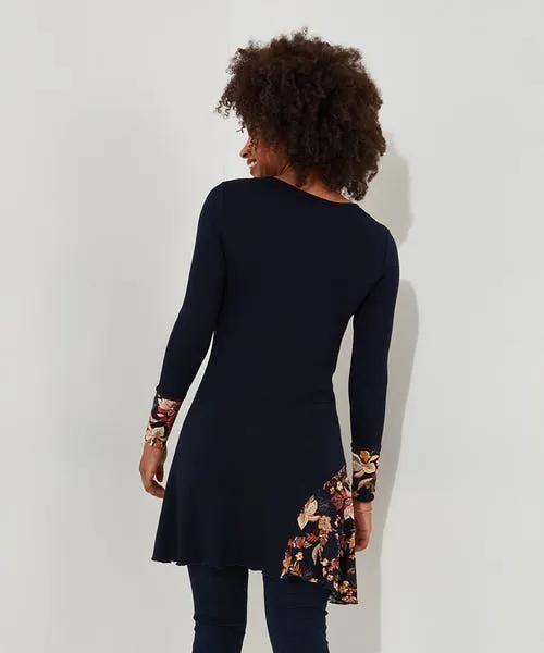 Tops Tunics and Blouses Apparel Autumn Vibes Jersey Tunic Navy Joebrowns