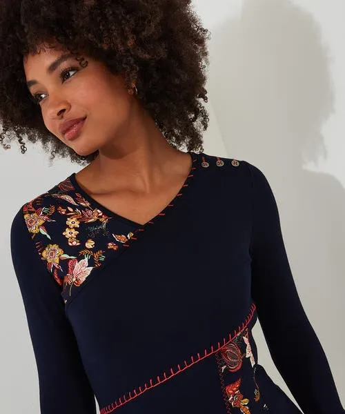 Tops Tunics and Blouses Apparel Autumn Vibes Jersey Tunic Navy Joebrowns