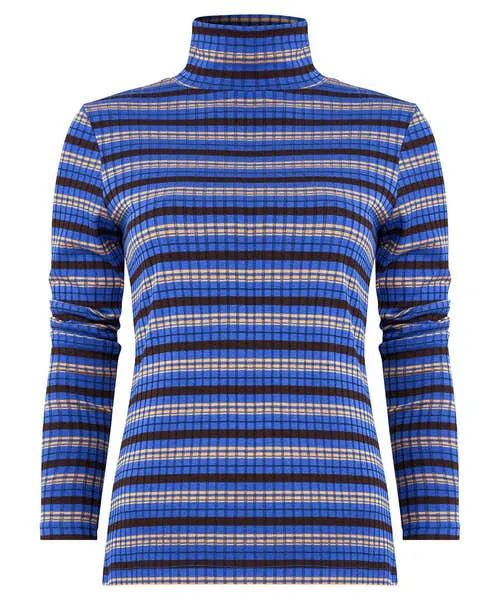 Tops Tunics and Blouses Apparel Darcie Striped Roll Neck Top Blue Joebrowns Tops Tunics and Blouses Apparel Darcie Striped Roll Neck Top Blue Joebrowns